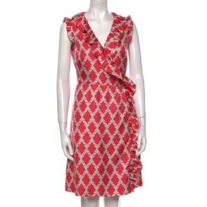 Kate Spade Aubrey Silk Ruffle Wrap Dress Size 8
